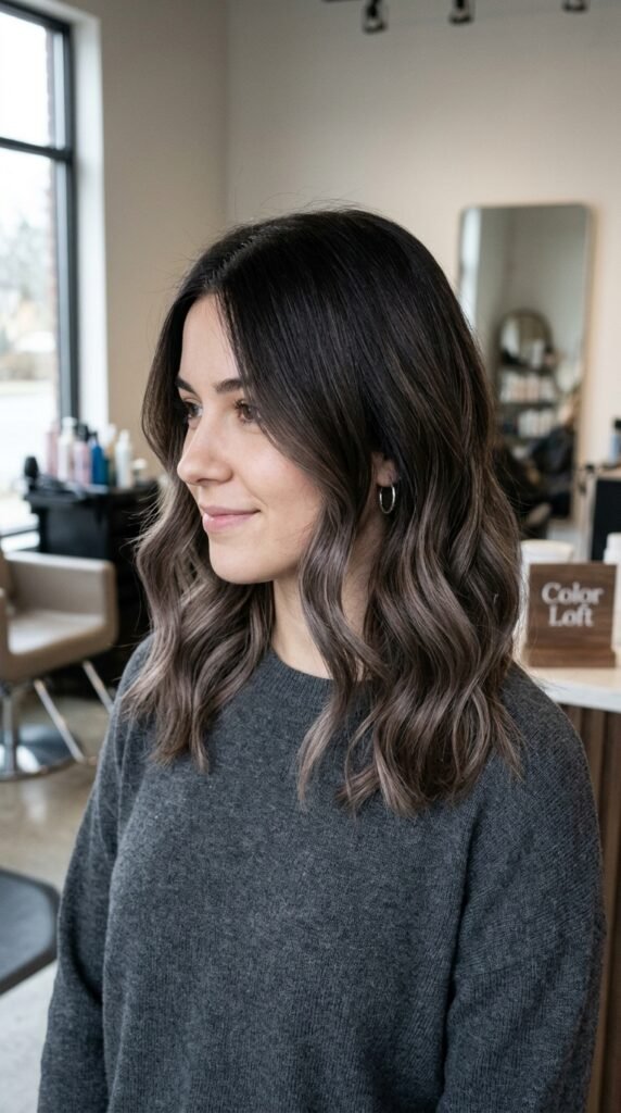 Classic Chocolate Brown Balayage Hair colour