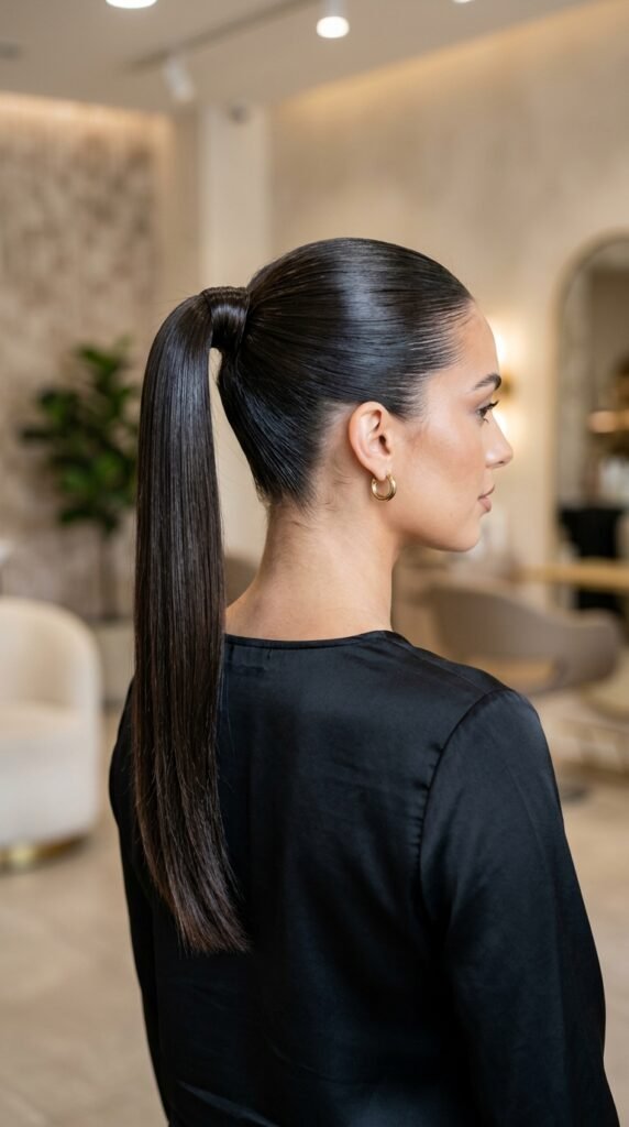 Classic Glass Hair Ponytail Hairstyle