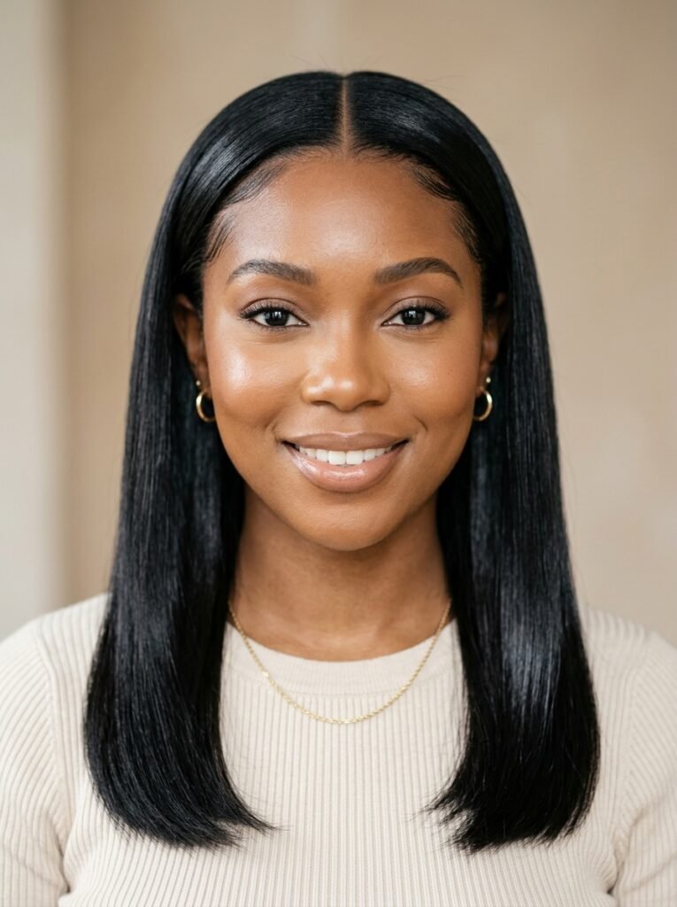 Classic Middle Part Silk Press