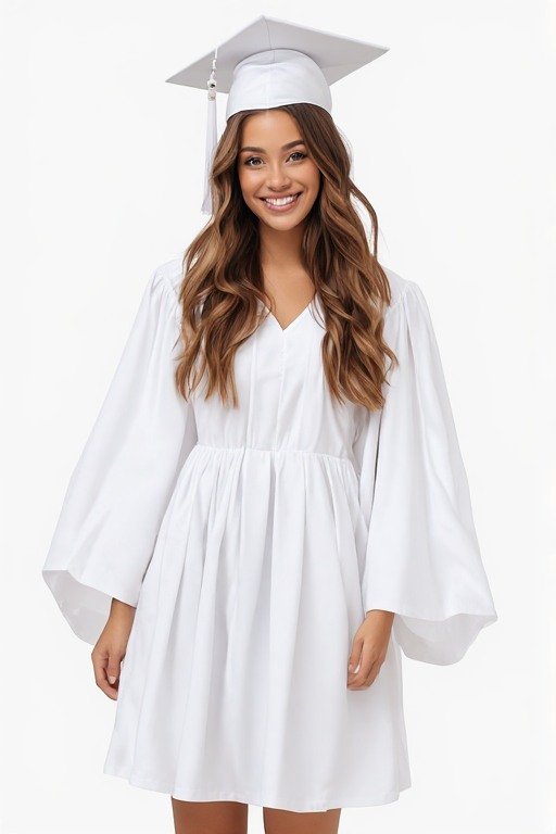 Classic White Graduation Dress