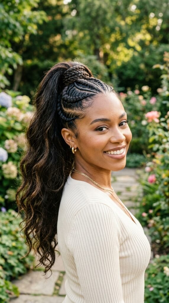 Curly End Glam Ponytail Hairstyle