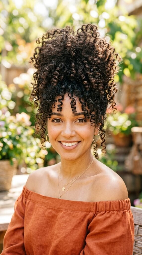 Curly High Updo With Volume Hairstyle