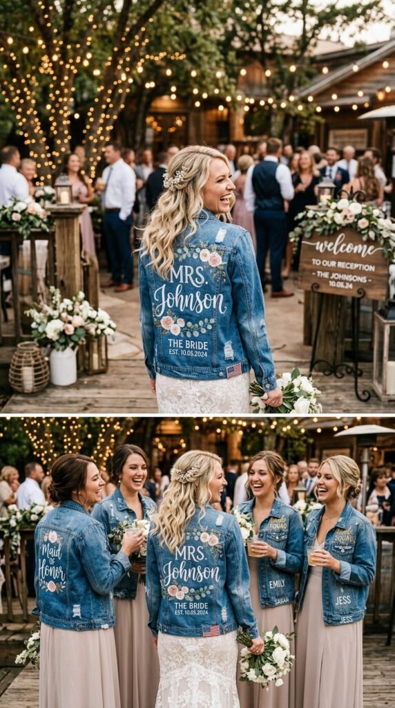 Custom-Denim-Jackets-For-Trendy-USA-Bridal-Reception-Accessory-Ideas
