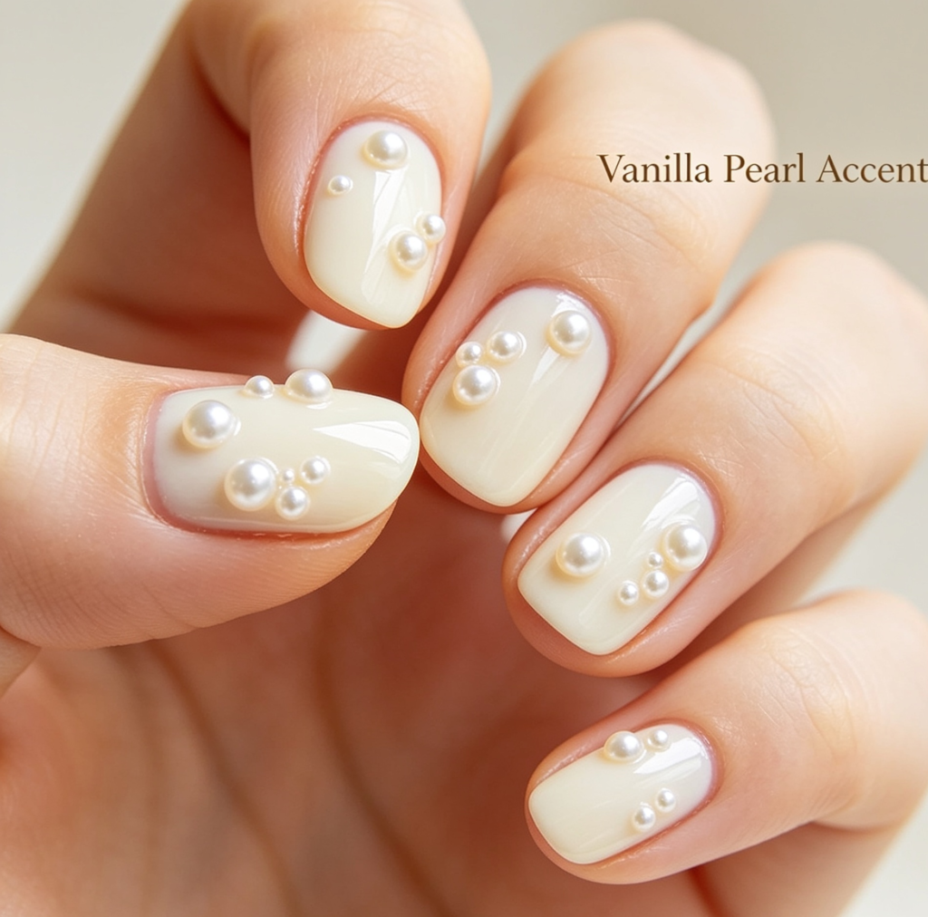 Delicate Pearl Accents on Vanilla

