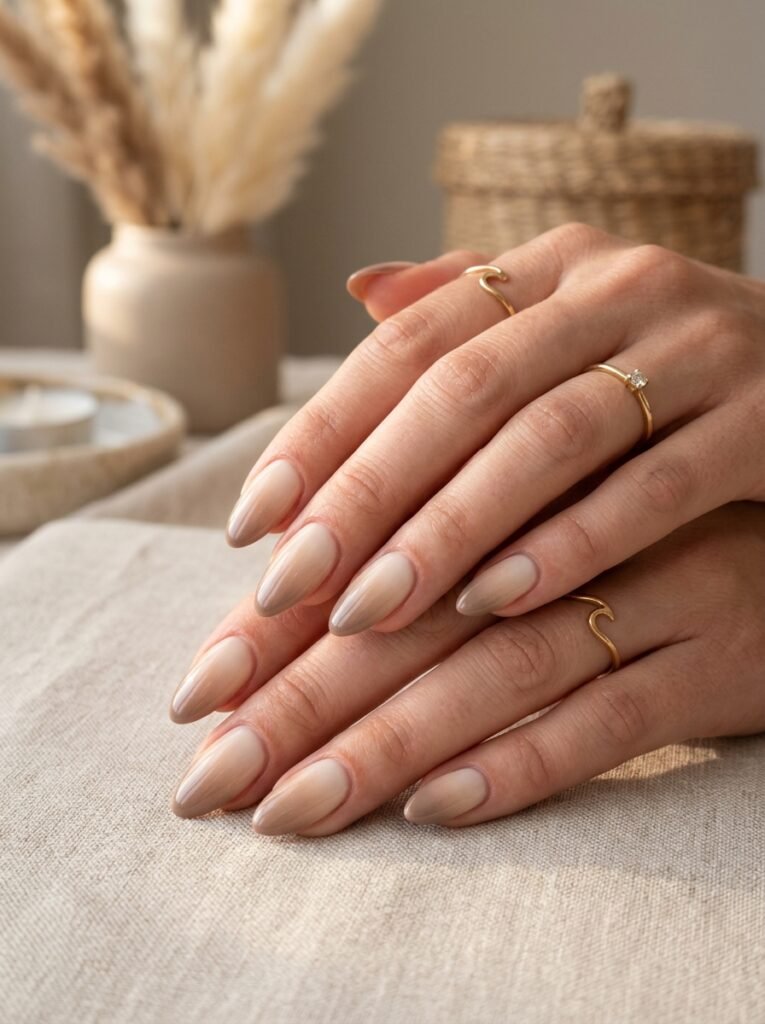 Desert Sand Ombre Nails