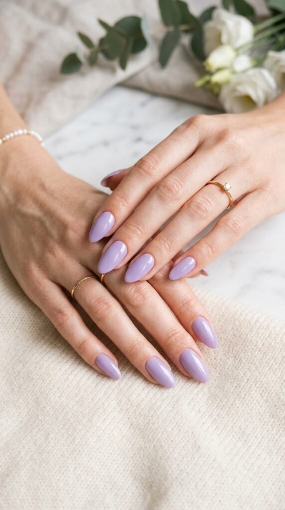 Dreamy Lavender Gloss Nails