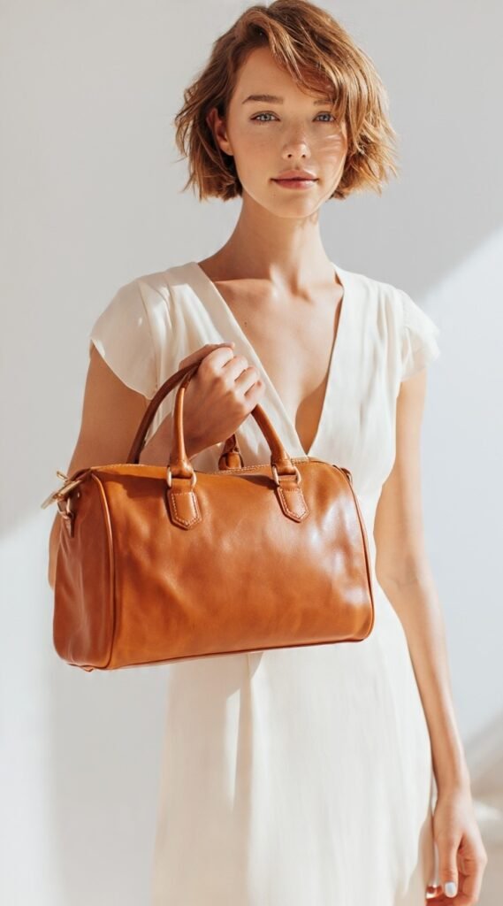 East-West-Shoulder-Bag-with-a-Midi-Dress
