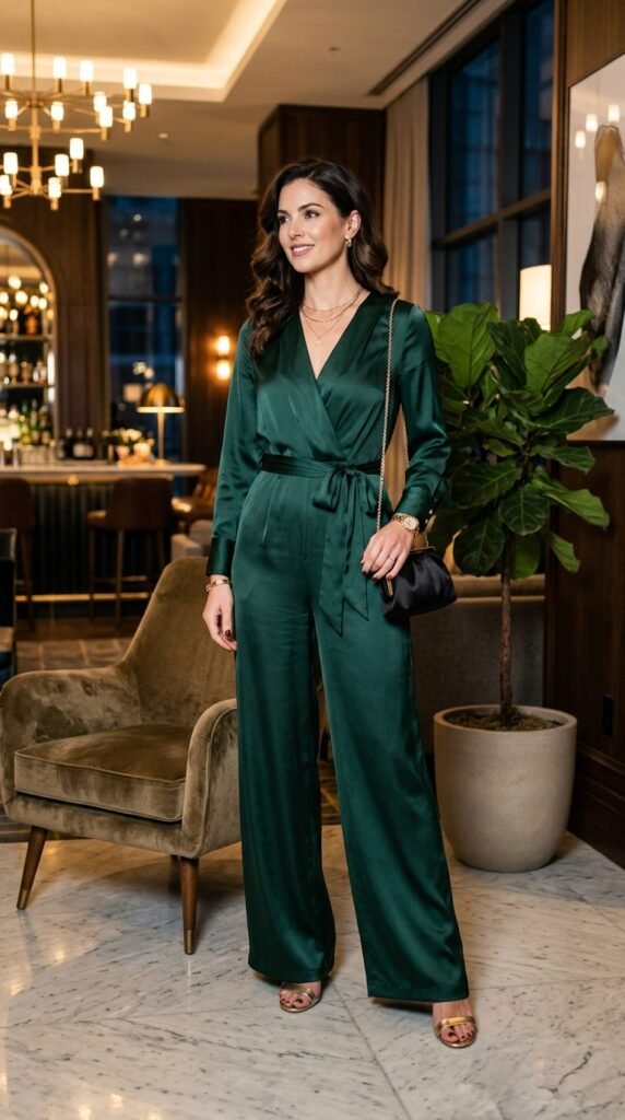 Elegant-Satin-Dark-Green-Jumpsuit