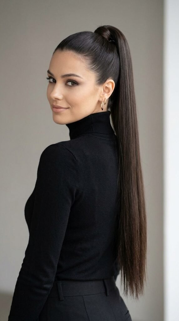 Extra Long Straight Ponytail Hairstyle