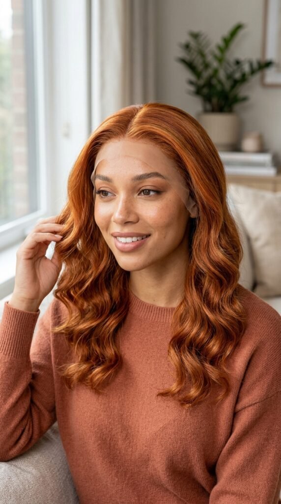 Glueless Ginger Wave Lace Wig Hairstyle