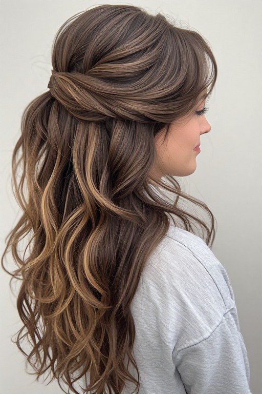 Half-Up Half-Down Graduation Hairstyle