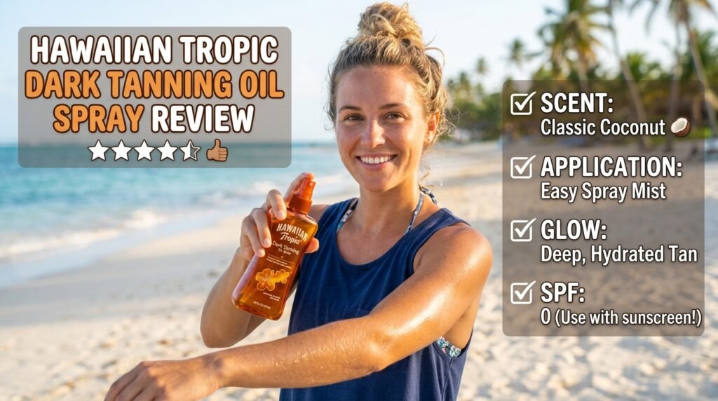 Hawaiian-Tropic-Dark-Tanning-Oil-Spray-Review. 