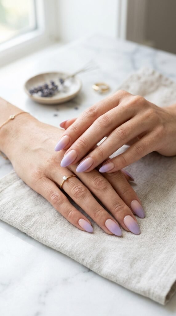 Lavender Haze Ombre Nails