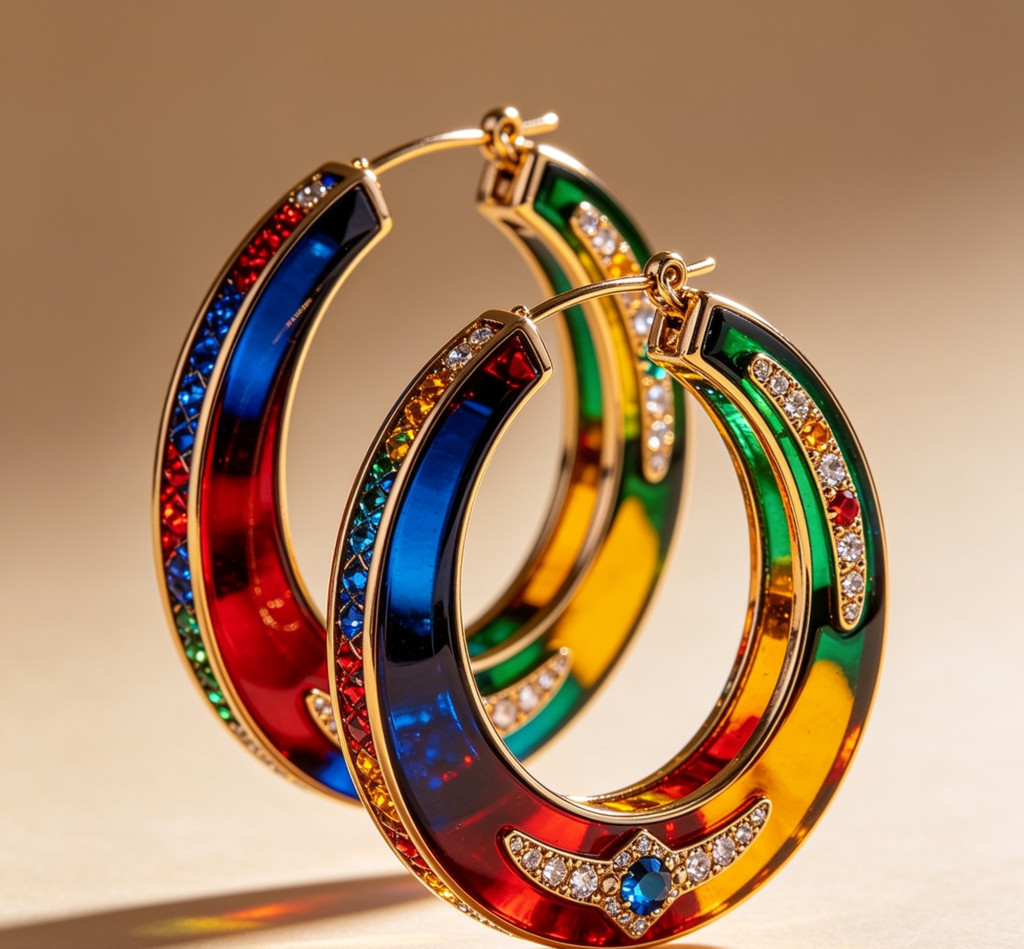 . Massive Colorful Hoop Earrings