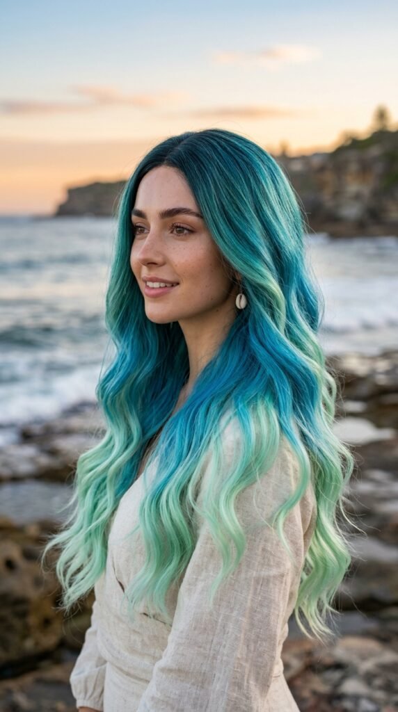 Mermaid Ocean Ombre Wig Hairstyle