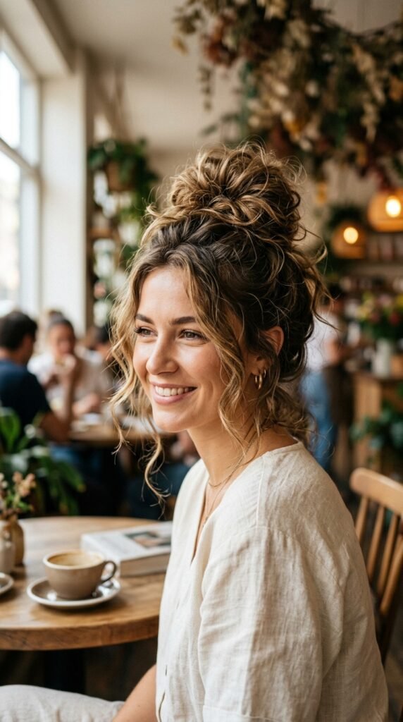 Messy Voluminous High Updo Hairstyle