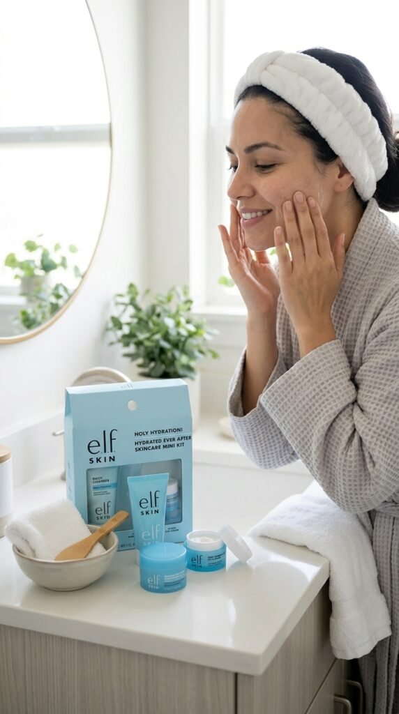 Mid-Day-Office-Refresh-Hack-Using-e.l.f.-SKIN-Holy-Hydration-Hydrated-Ever-After-Skincare-Mini-Kit
