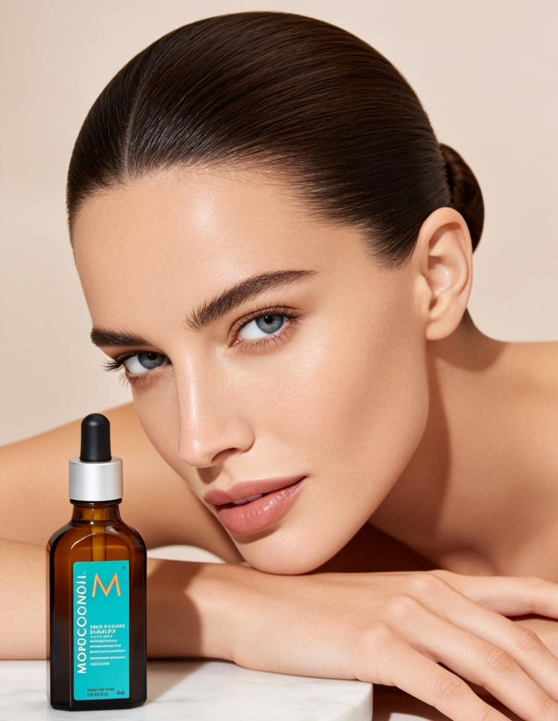 Moroccanoil Treatment Hair Oil Ideas Anti-Frizz Slick Back Bun Look
