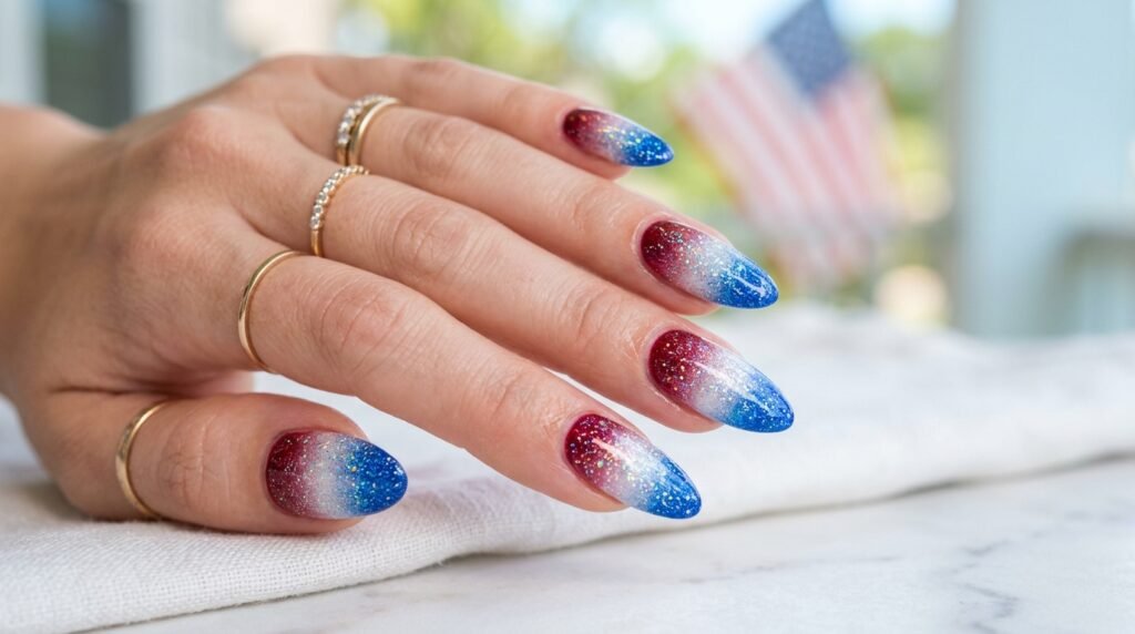 Ombre Red, White & Blue