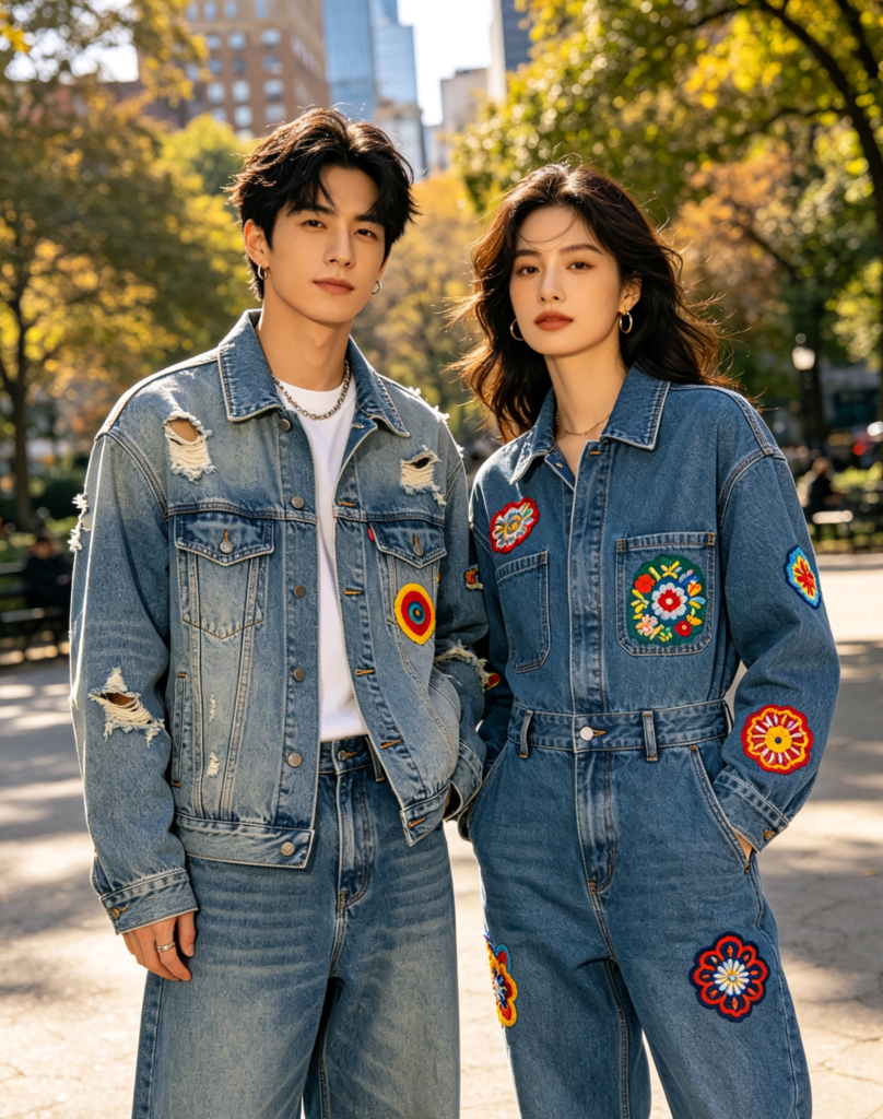 . Relaxed Denim Duo with a Twist