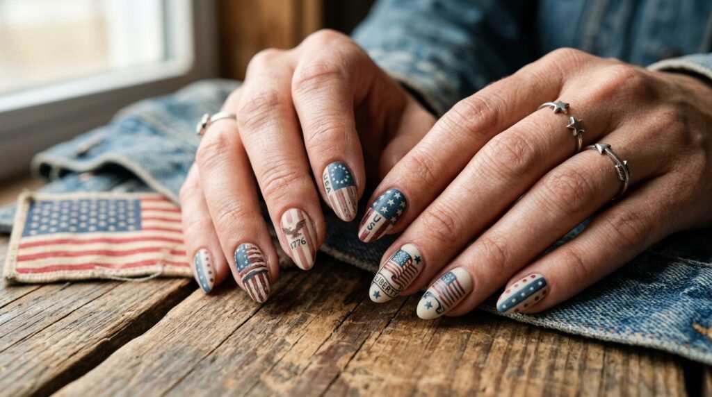 Rhinestone Accent Nails