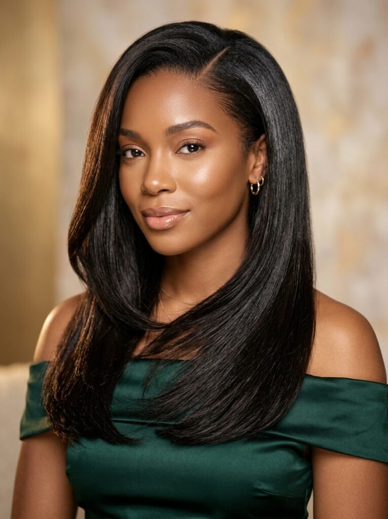 Side Part Silk Press