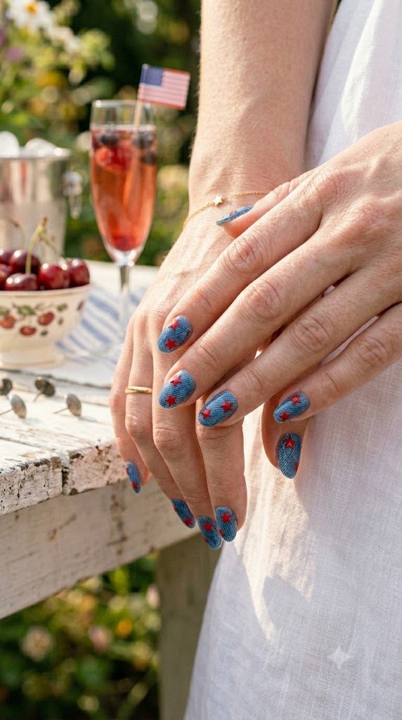 Simple-Blue-Denim-Base-with-Red-Stars