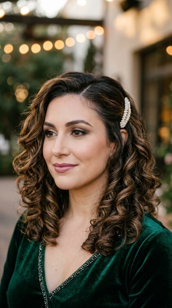 Soft Defined Curly Glam Look Hairstyle