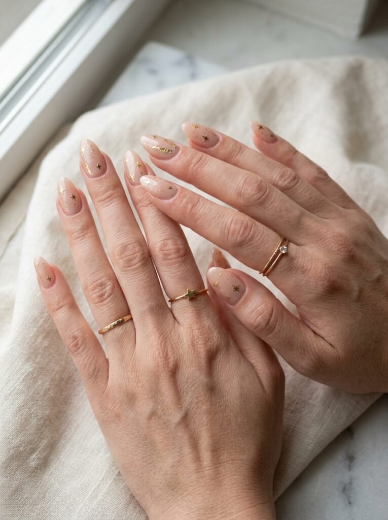 Soft Nude with Gold Stars