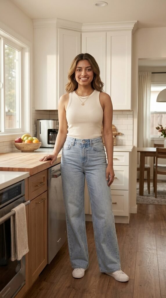 Tank Top and Wide-Leg Pants Summer Outfit