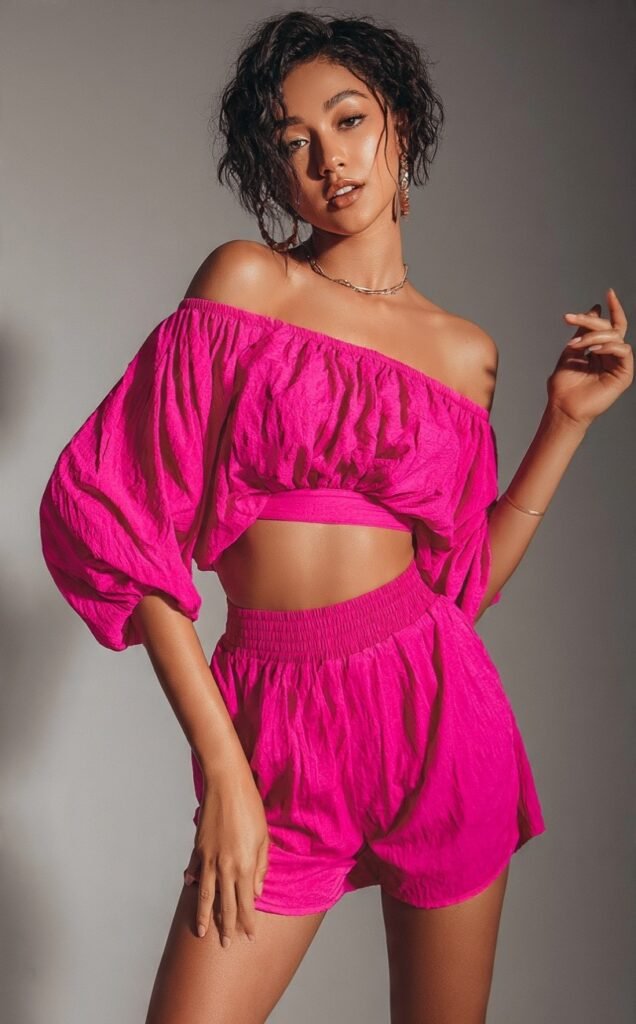 The-Bold-Hot-Pink-CHICME-Womens-3-Piece-Summer-Outfits 