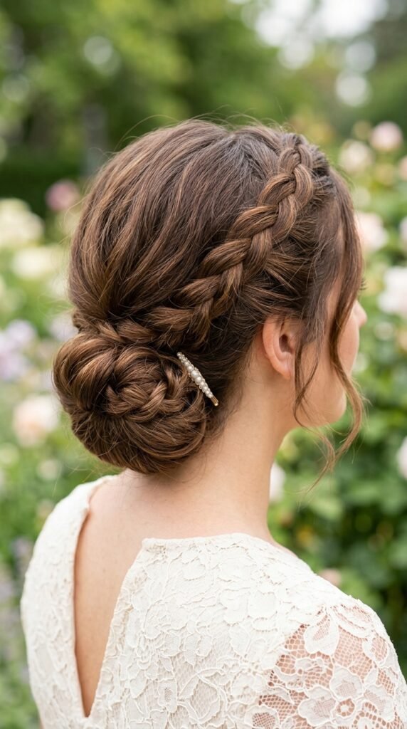 The Braided Low Chignon Bun Hairstyle