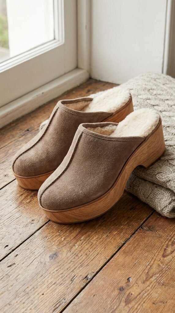 The-Buckled-Strap-Genuine-Suede-Clogs-for-Women.
