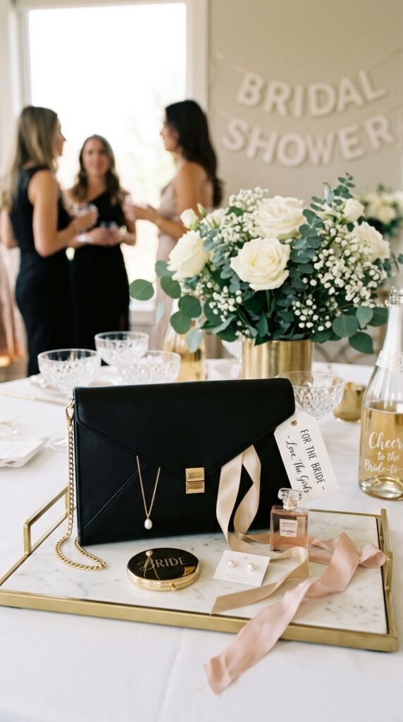 The-Classic-Black-Envelope-Bag-Bridal-Shower-Accessories-Idea