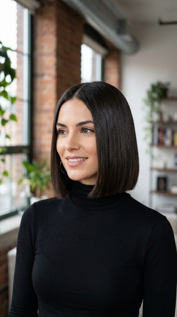 The Classic Blunt Glass Bob Hairstyle