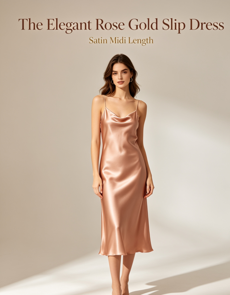 The Elegant Rose Gold Slip Dress