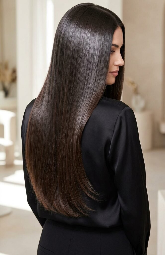 The Long Cascading Glass Silk Hairstyle