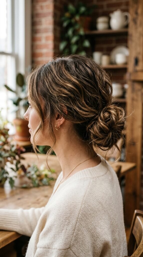 The Messy Textured Low Bun Hairstyle