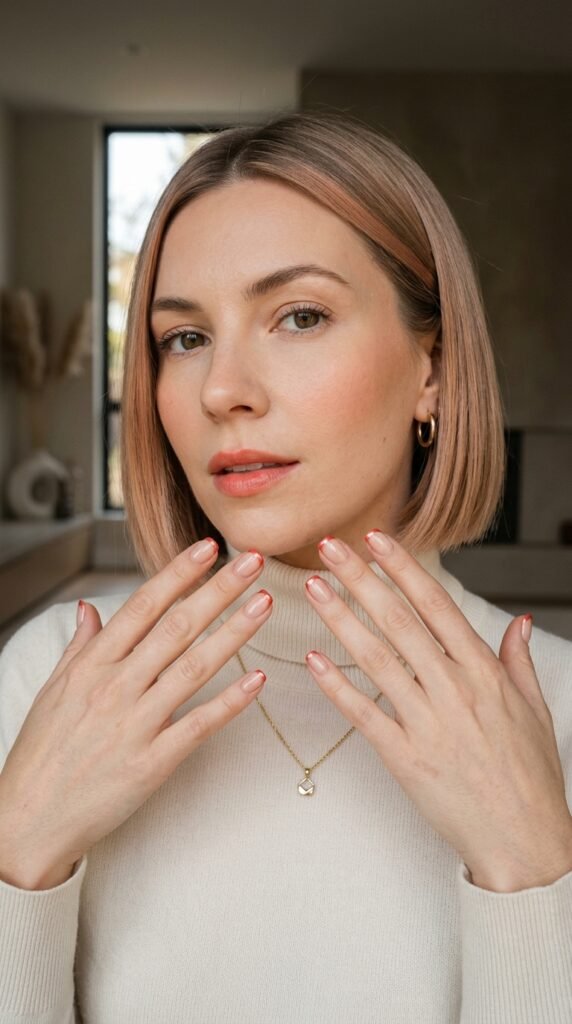 The Minimalist Coral Chrome French Tips Nail Art