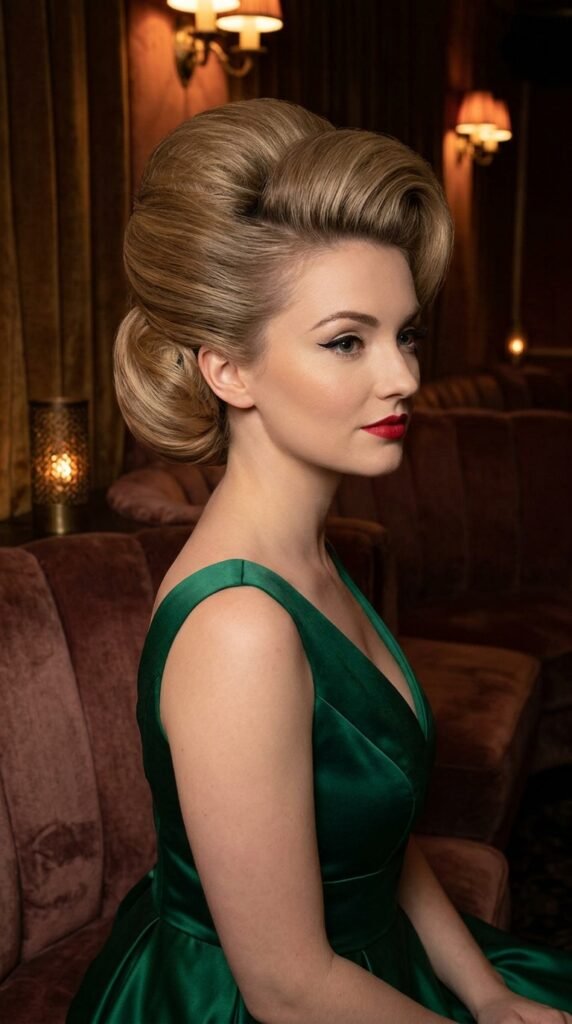 The Retro Glamour Teased Updo Hairstyle