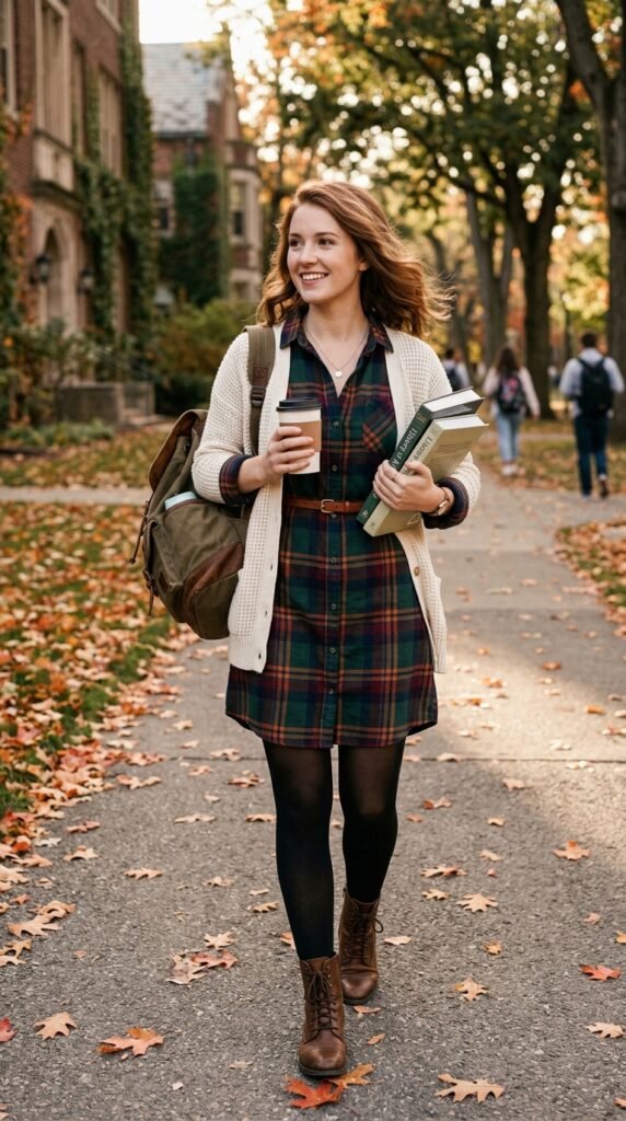 The-Shirt-Dress-Back-to-School-Autumn-Season-Outfit 