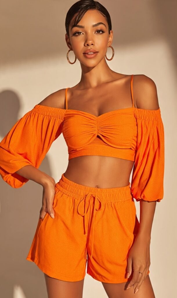 The-Sunset-Orange-CHICME-Womens-3-Piece-Summer-Outfits 