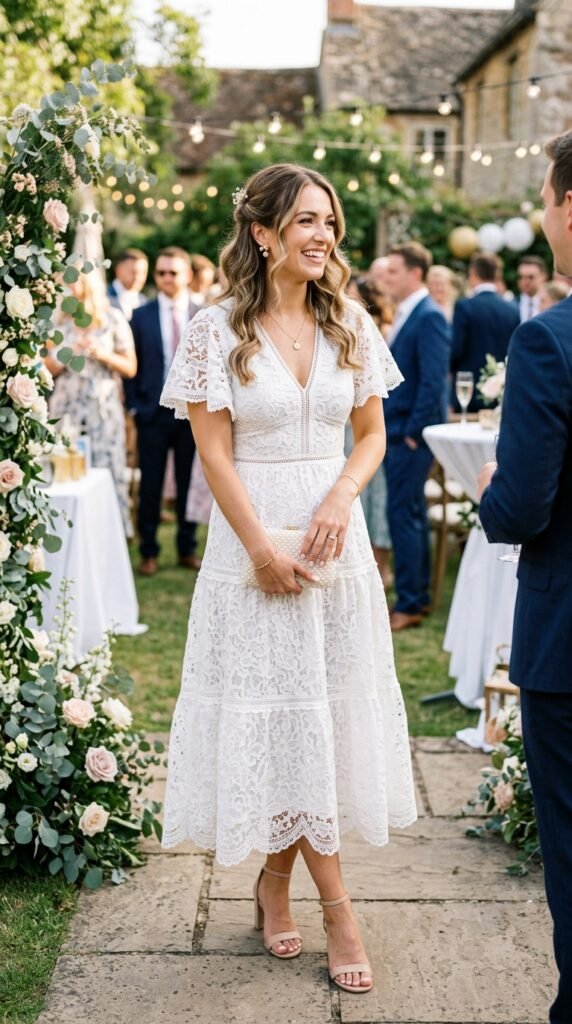 The-White-Lace-Midi-Dress-Engagement-Outfit-Ideas 