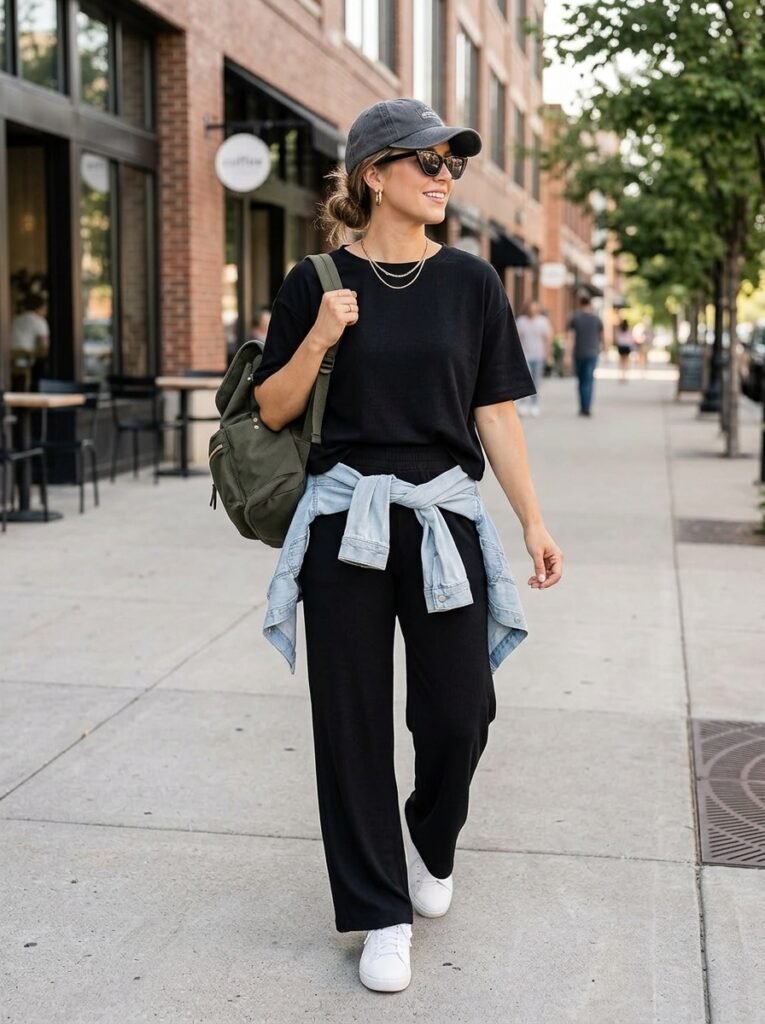 Trendy Black SAMPEEL Two-Piece Outfit
