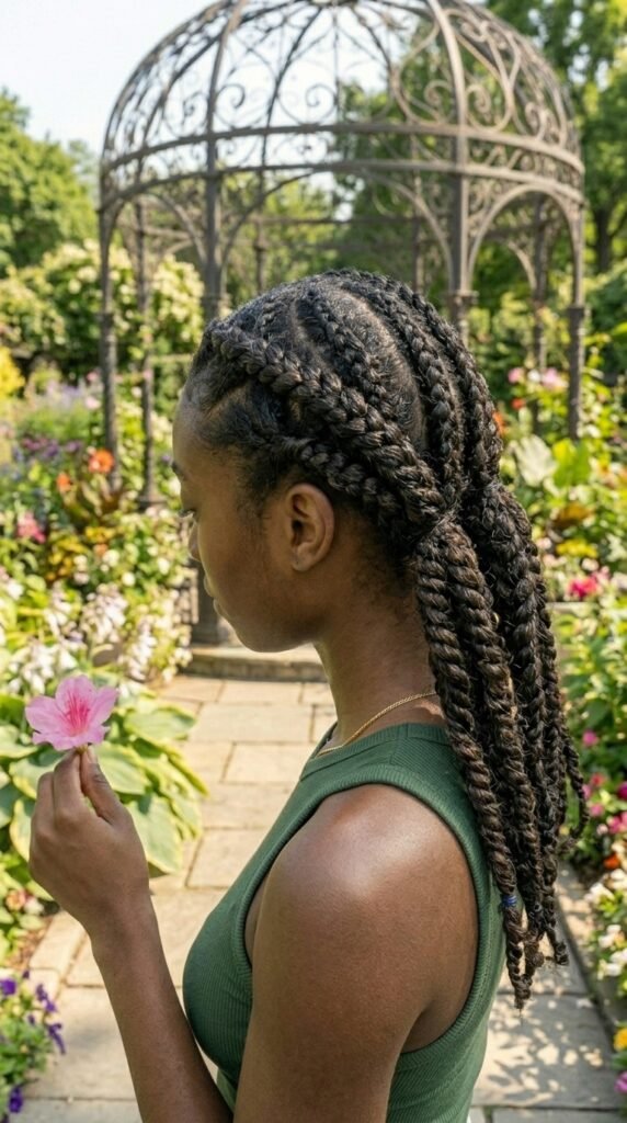Twisted Low Ponytail Hairstyle