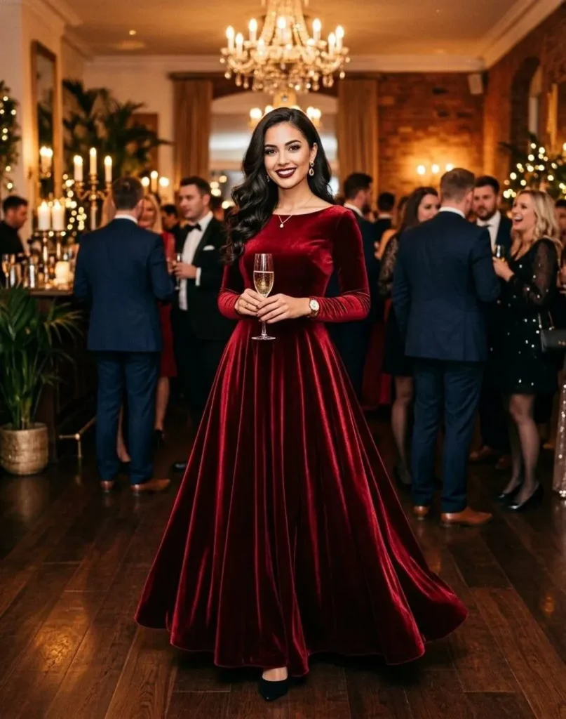 Velvet Evening Party Dress