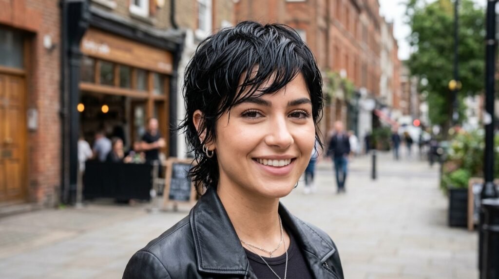 Wet Look Pixie Shag Hairstyle