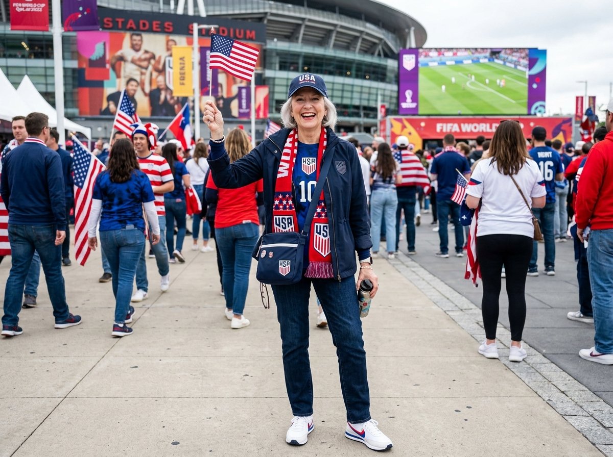World Cup outfit for 60 years old woman