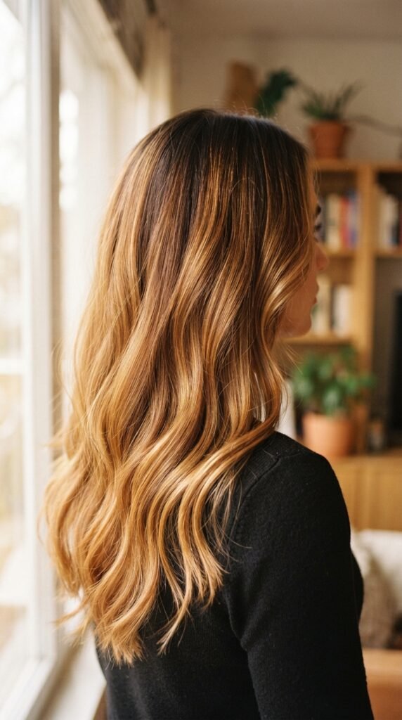 Honey Caramel Melt Balayage Hairstyle