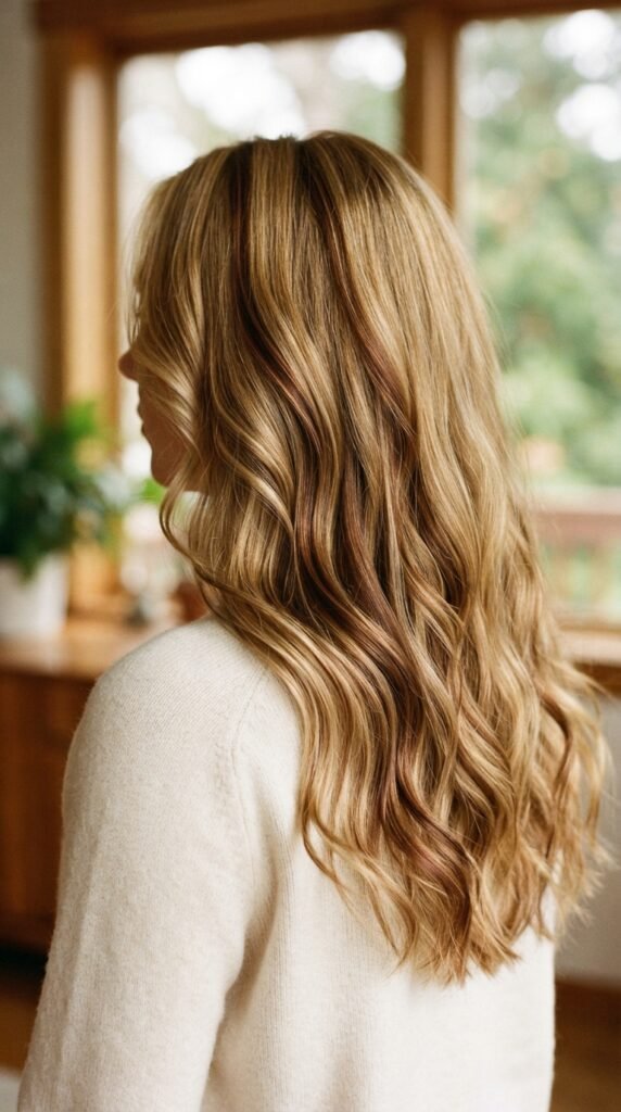 Rich Chestnut Ribbon Hair Lowlights Color Ideas Hairstyle